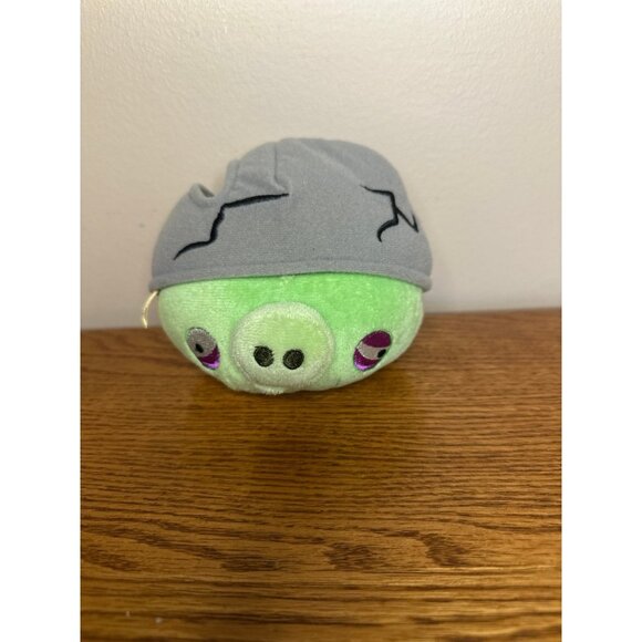 Angry Birds Plush Corporal Green Pig Cracked Helmet NO SOUND 7” - Picture 1 of 3